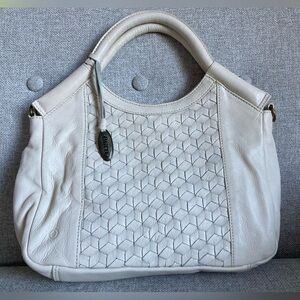 White leather Born brand purse